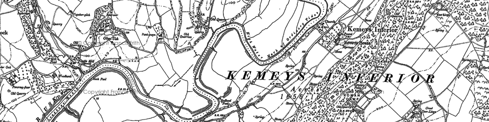 Old map of Coed-y-caerau in 1900