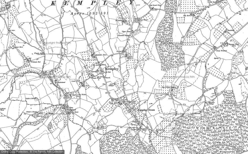 Old Map of Kempley, 1882 - 1901 in 1882