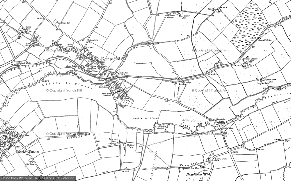 Old Map of Kempsford, 1898 - 1910 in 1898