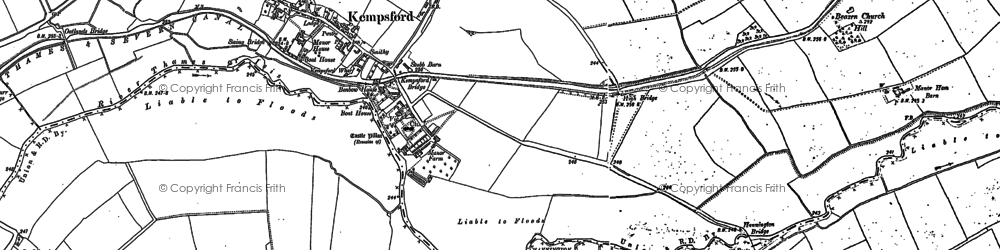 Old map of Kempsford in 1898