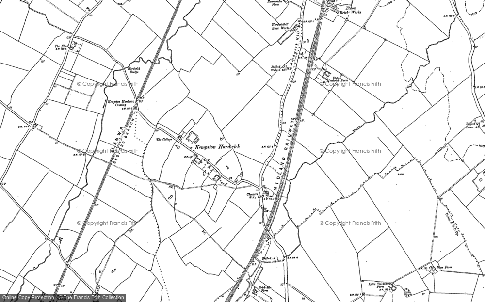 Old Map of Kempston Hardwick, 1882 in 1882