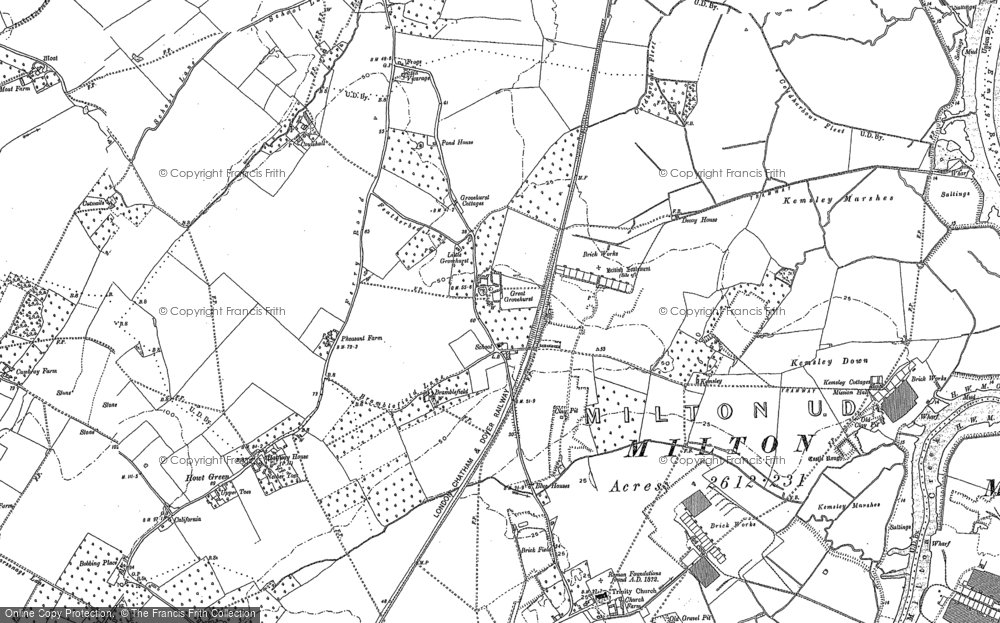 Old Map of Kemsley, 1896 in 1896