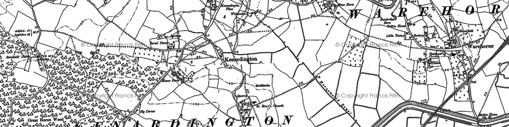 Old map of Kenardington in 1896