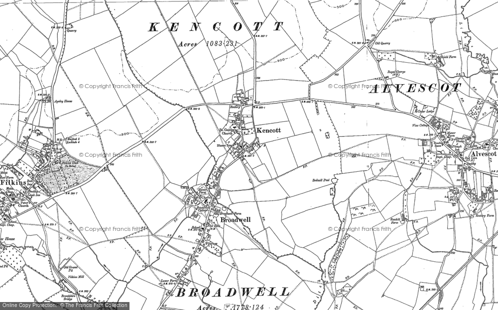 Old Map of Kencot, 1898 - 1919 in 1898