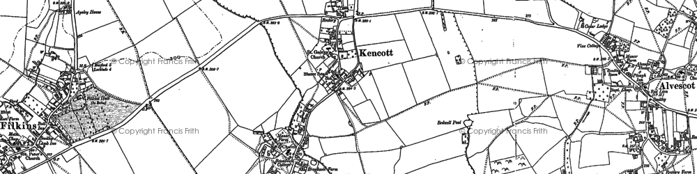 Old map of Kencot in 1898