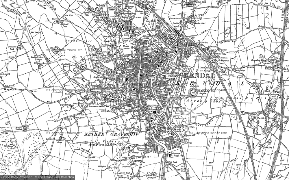 Old Map of Kendal, 1896 - 1897 in 1896