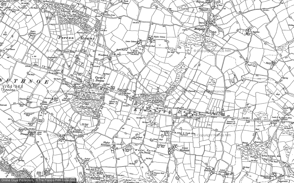 Old Map of Kenneggy Downs, 1907 in 1907