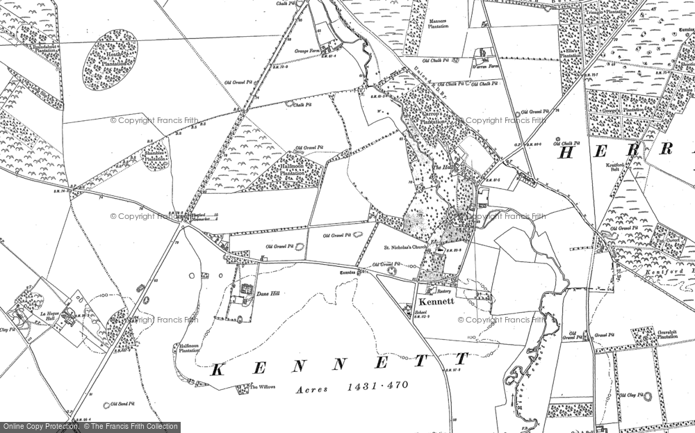 Old Map of Kennett, 1881 - 1901 in 1881