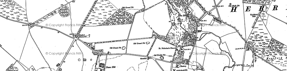 Old map of Kennett in 1881