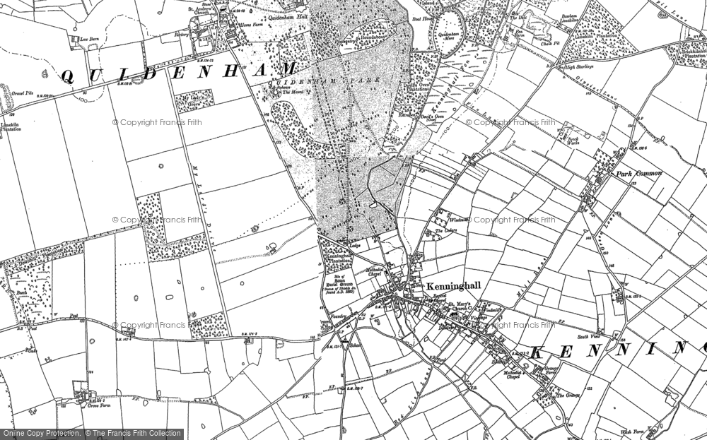 Old Map of Kenninghall, 1882 - 1904 in 1882
