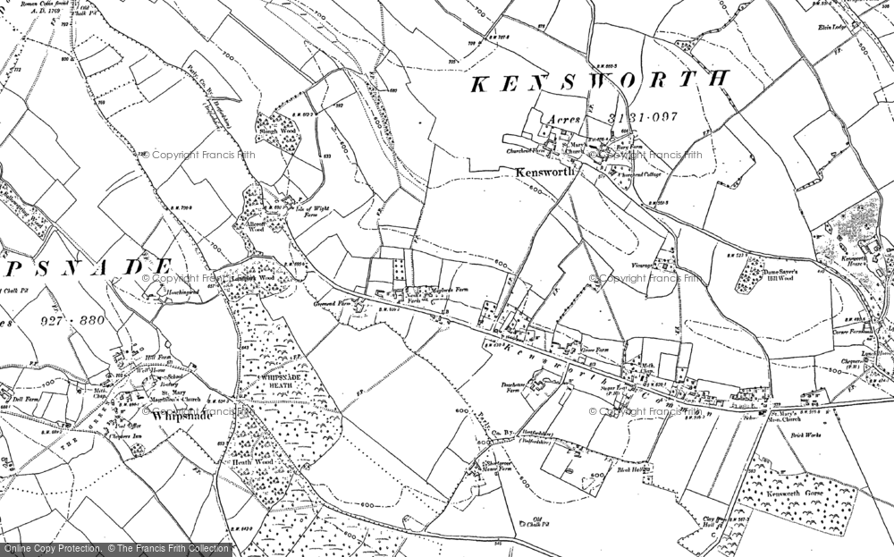 Old Map of Kensworth, 1900 in 1900
