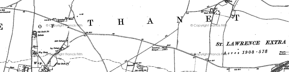Old map of Kent International Airport in 1896