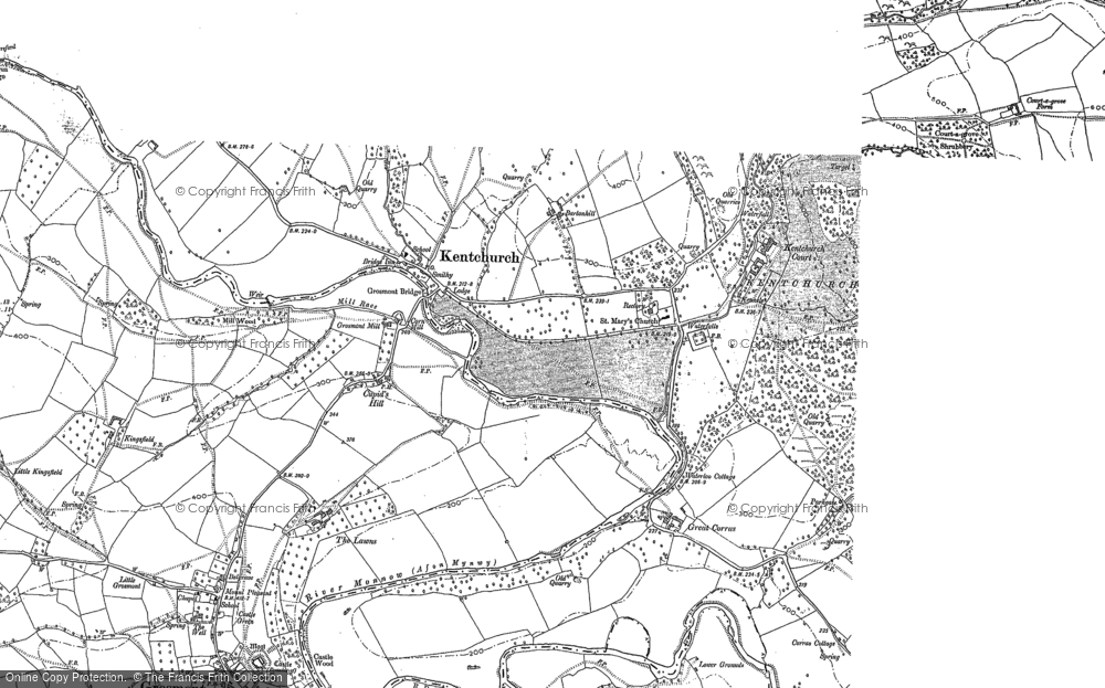 Old Map of Historic Map covering Cross Llyde in 1887