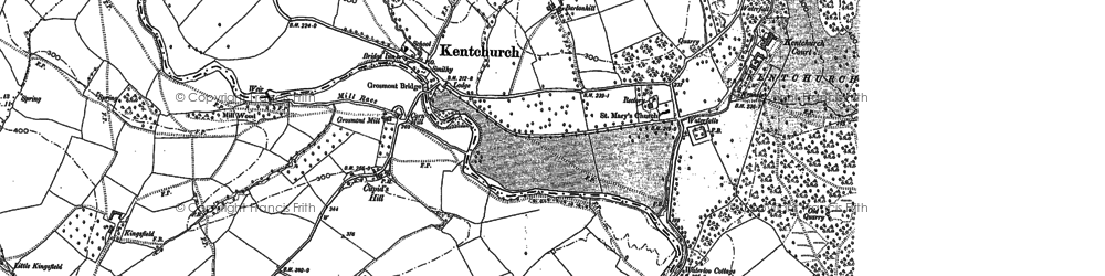 Old map of Cross Llyde in 1887