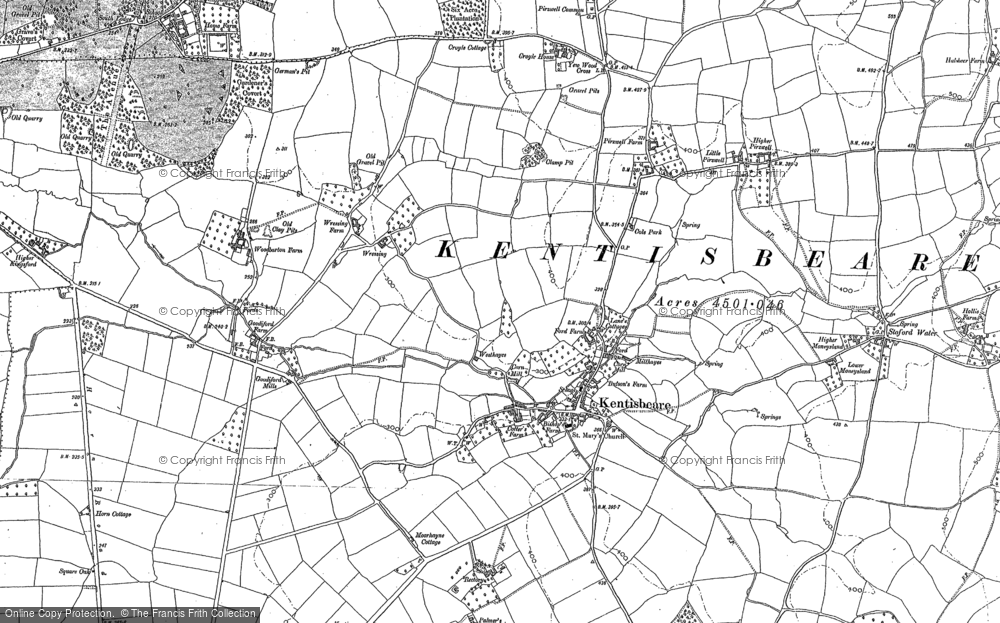 Old Map of Kentisbeare, 1887 in 1887