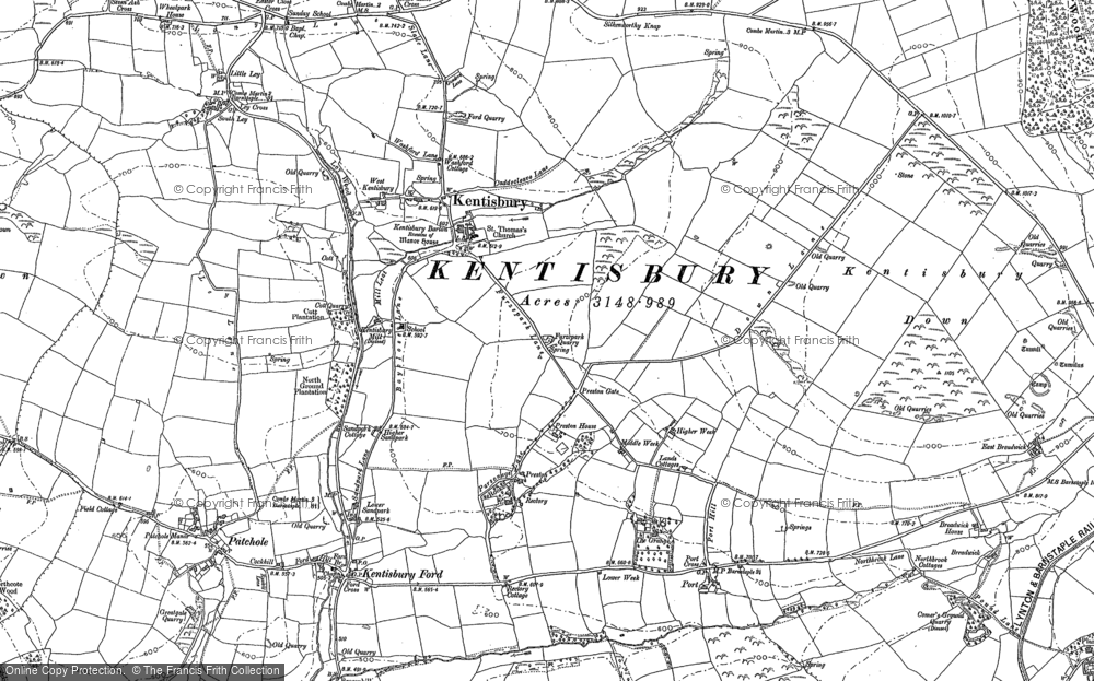 Old Map of Kentisbury, 1886 - 1887 in 1886