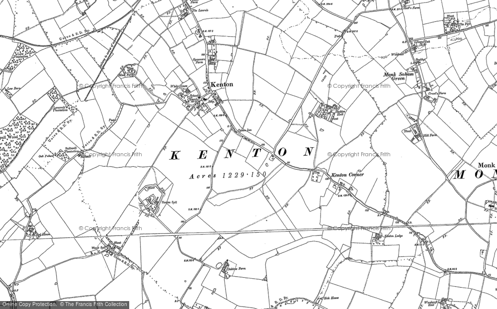 Old Map of Kenton, 1884 in 1884