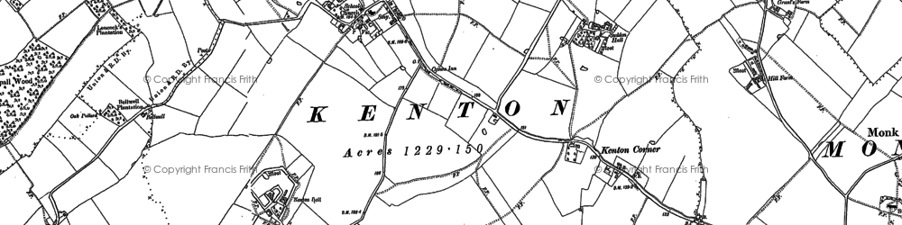 Old map of Bedingfield Green in 1884