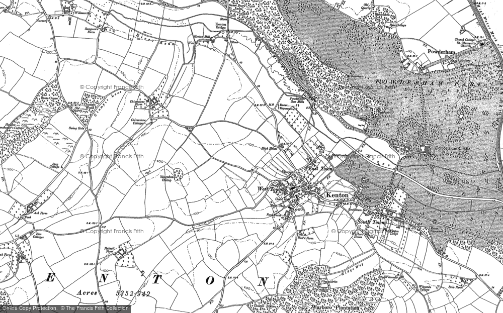 Old Map of Historic Map covering Haydon Common in 1888