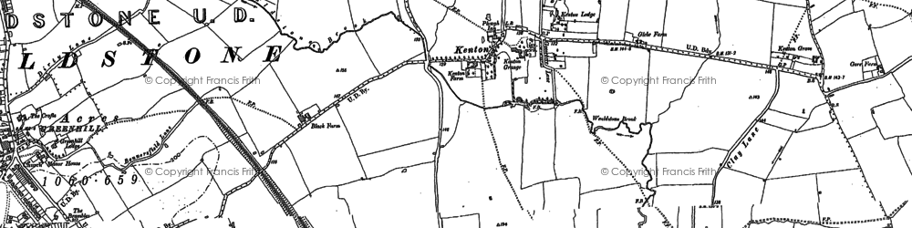 Old map of Kenton in 1895