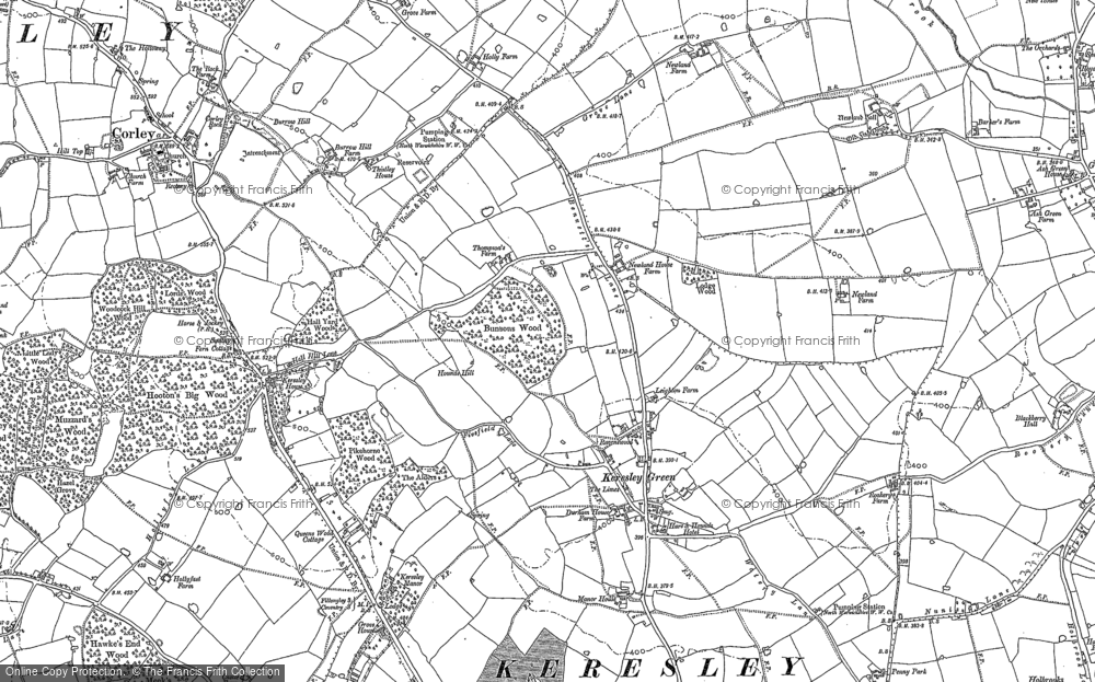 Old Map of Historic Map covering Brownshill Green in 1887