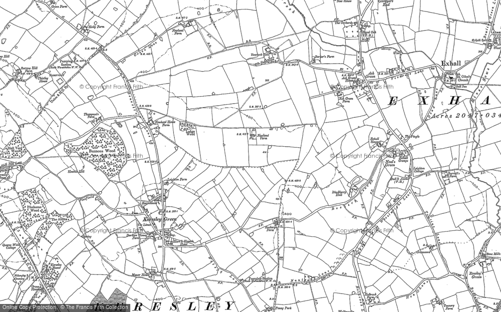 Old Map of Keresley Newlands, 1887 in 1887