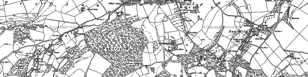 Old map of Penarron in 1884