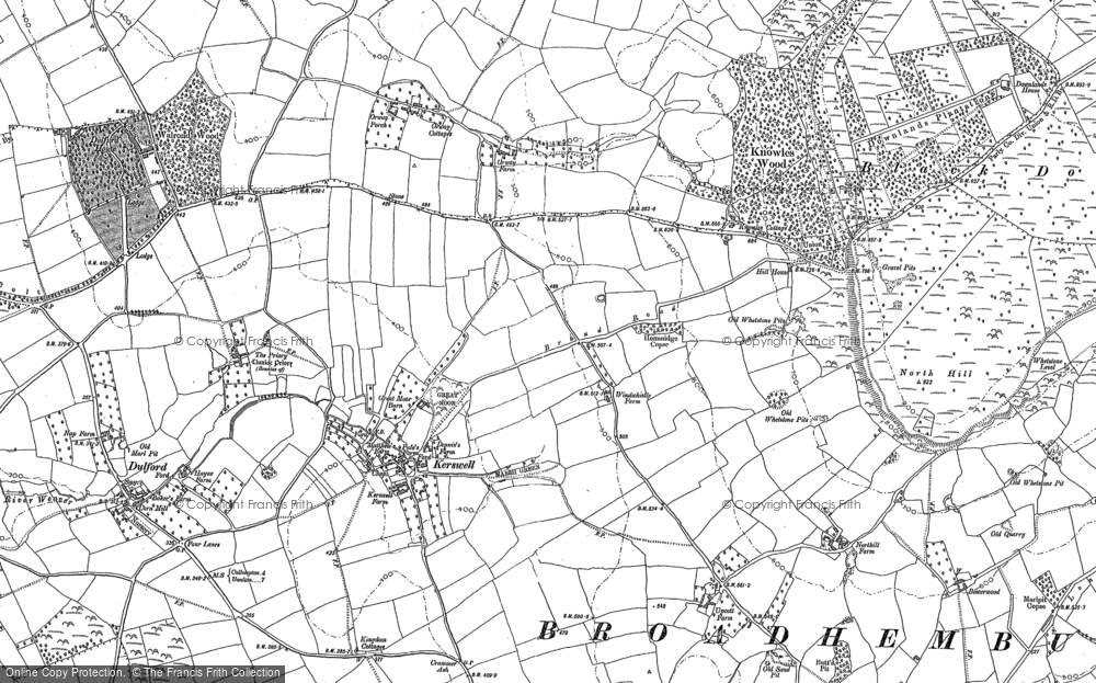 Old Map of Kerswell, 1887 in 1887