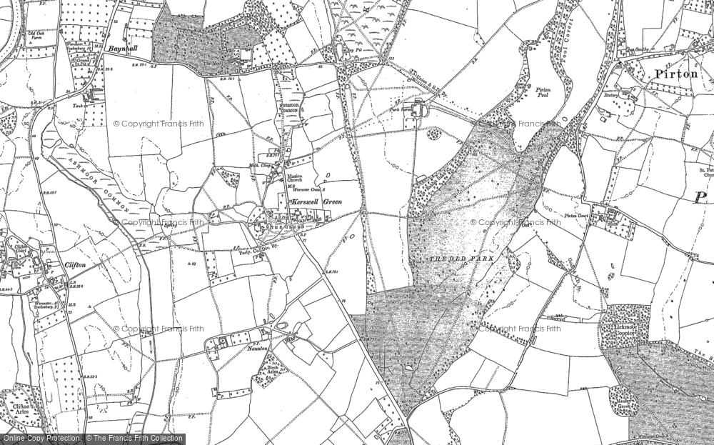 Old Map of Historic Map covering Draycott in 1884