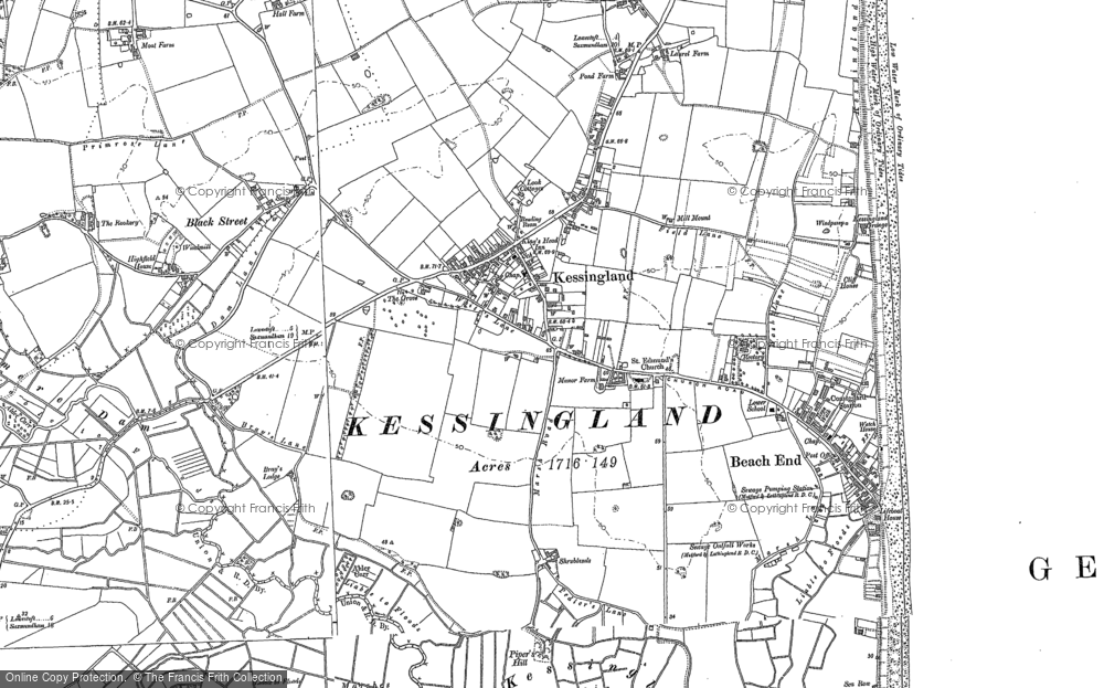 Old Map of Historic Map covering Kessingland Beach in 1903