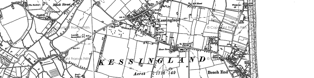 Old map of Kessingland in 1903