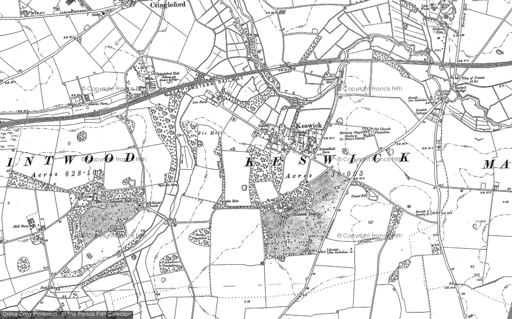 Old Map of Keswick, 1881 in 1881