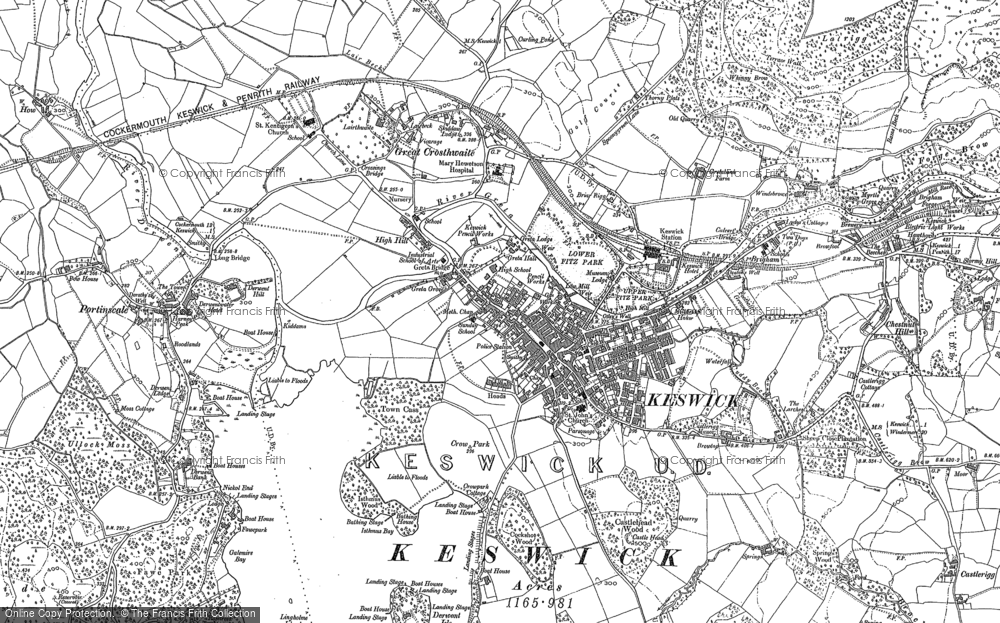 Old Map of Keswick, 1898 in 1898