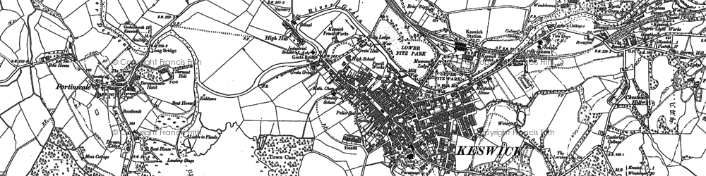 Old map of Keswick in 1898