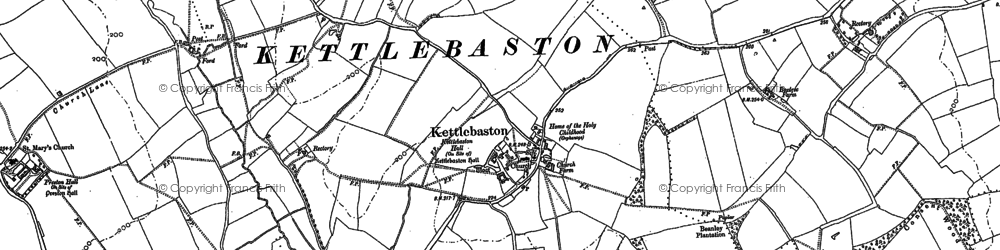 Old map of Kettlebaston in 1884
