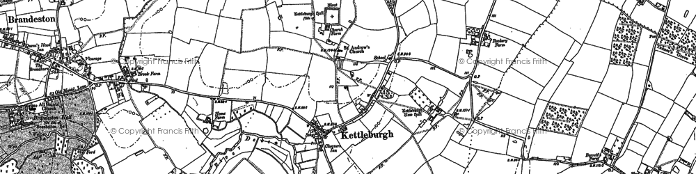 Old map of Kettleburgh in 1883