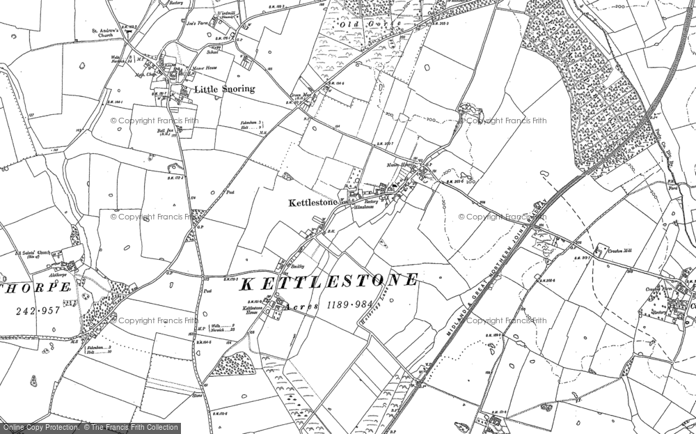Old Map of Kettlestone, 1885 in 1885