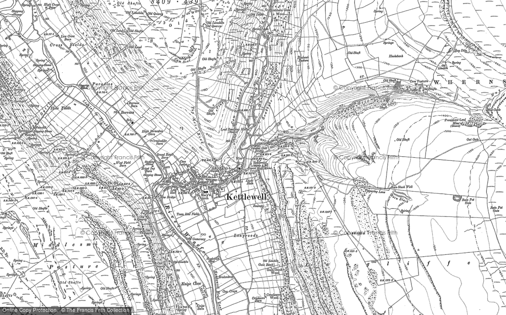 Old Map of Historic Map covering Langcliffe in 1907