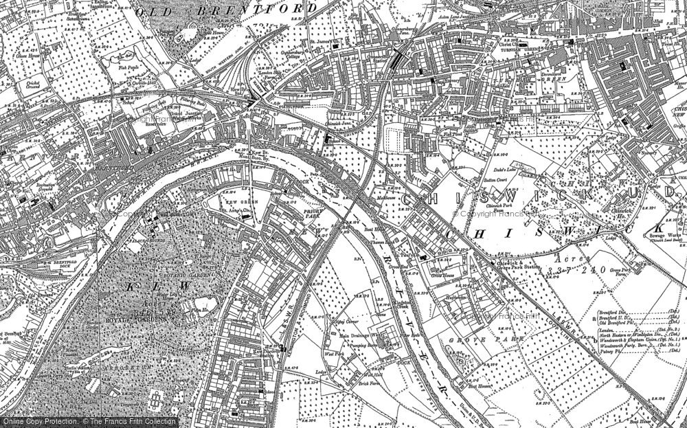 Old Map of Historic Map covering North Sheen in 1893