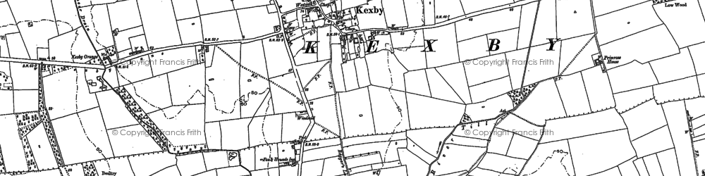 Old map of Kexby in 1885