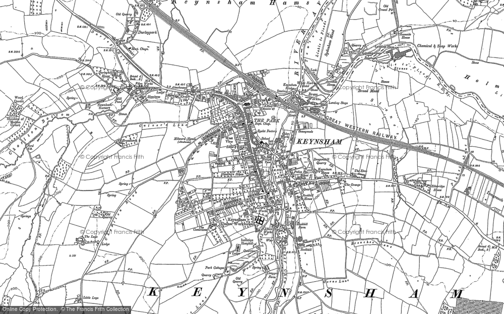 Old Map of Keynsham, 1882 - 1902 in 1882