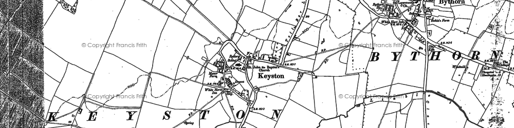 Old map of Keyston in 1884