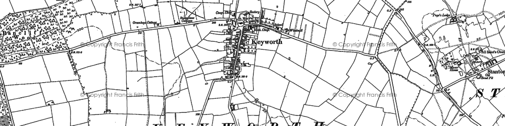 Old map of Keyworth in 1883