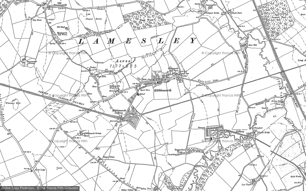 Old Map of Kibblesworth, 1895 in 1895