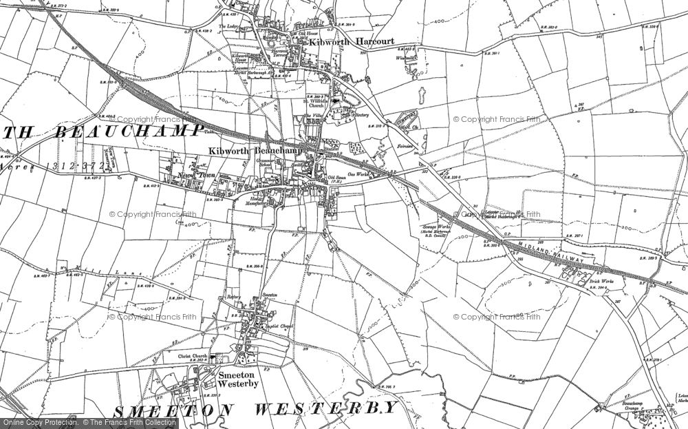 Old Map of Kibworth Beauchamp, 1885 in 1885