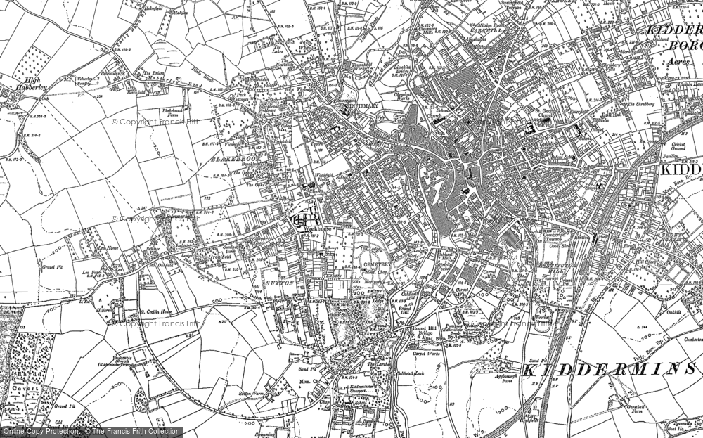 Old Map of Kidderminster, 1883 in 1883