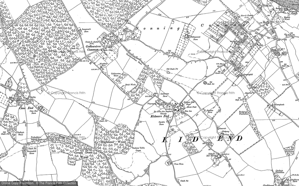 Old Map of Kidmore End, 1910 - 1912 in 1910