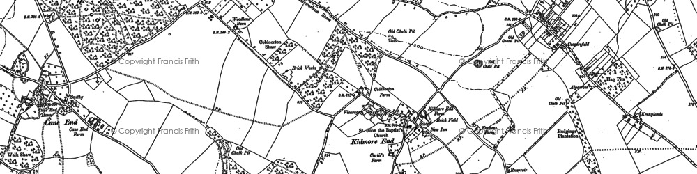 Old map of Kidmore End in 1910
