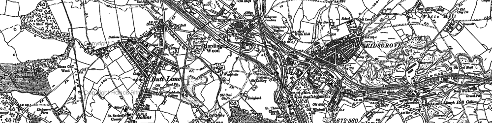 Old map of Kidsgrove in 1898