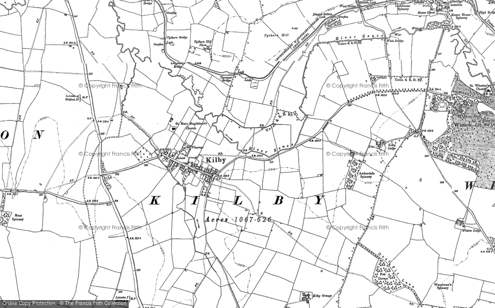 Old Map of Kilby, 1885 in 1885